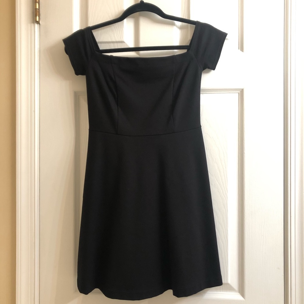 Free People Black Mini Off the Shoulder Dress